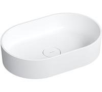 Omnires Ovo M+ lavabo 55x36 cm ovale à poser blanc mat OVOUNBM
