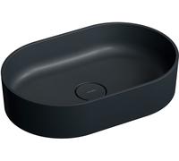 Omnires Ovo M+ lavabo 55x36 cm ovale à poser noir mat OVOUNBLV