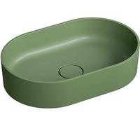 Omnires Ovo M+ lavabo 55x36 cm ovale à poser vert mat OVOUNOL