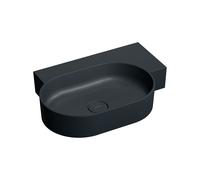 Omnires Ovo M+ lavabo 64x44 cm d'angle classique-à poser noir mat OVO645UWPBLV