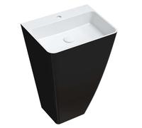 OMNIRES Parma M+ - Lavabo îlot 55x43 cm, sans trop-plein, trou pour robinetterie, blanc/noir PARMAUWBCP