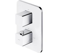 OMNIRES Parma - Mitigeur thermostatique encastré, 2 sorties, avec corps d’encastrement, chrome/blanc PM7436CRB