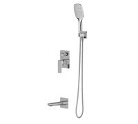 OMNIRES Parma - Mitigeur de baignoire encastré, montage 3 trous, avec corps d'encastrement, avec accessoires, chrome SYSPMW01CR