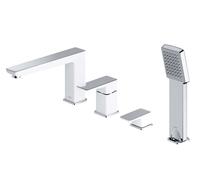 OMNIRES Parma - Mitigeur pour rebord de baignoire, installation 4 trous, blanc/chrome PM7432CRB