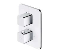 OMNIRES Parma - Mitigeur thermostatique encastré, 2 sorties, avec corps d’encastrement, chrome/blanc PM7436CRB