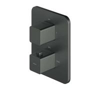 OMNIRES Parma - Mitigeur thermostatique encastré, 2 sorties, avec corps d'encastrement, graphite brossé PM7436GR