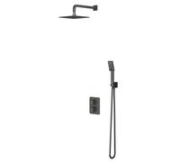 OMNIRES Parma - Set de douche avec mitigeur encastré, avec corps d’encastrement, 20x20 cm, 3 jets, graphite SYSPM11GR