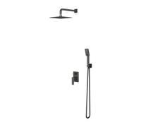 OMNIRES Parma - Set de douche avec mitigeur encastré, avec corps d’encastrement, 20x20 cm, 3 jets, graphite brossé SYSPM10GR