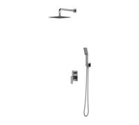OMNIRES Parma - Set de douche avec mitigeur encastré, avec corps d’encastrement, 25x25 cm, 3 jets, nickel brossé SYSPM21IN