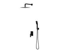 OMNIRES Parma - Set de douche avec mitigeur encastré, corps d’encastrement, 20x20 cm, 3 jets, noir mat SYSPM10BL