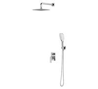 OMNIRES Parma - Set de douche avec mitigeur encastré, corps d’encastrement, 25x25 cm, 3 jets, chrome SYSPM10CR