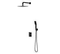 OMNIRES Parma - Set de douche avec thermostat encastré, corps d’encastrement, 20x20 cm, 3 jets, noir mat SYSPM11BL