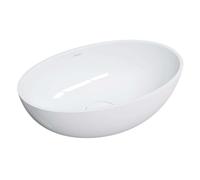 OMNIRES Shell M+ - Vasque 50x32 cm, sans trop-plein, sans trou pour robinetterie, blanc SHELL500UNBP