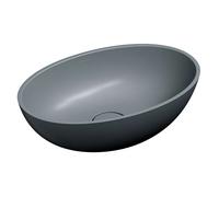 OMNIRES Shell M+ - Vasque 50x32 cm, sans trop-plein, sans trou pour robinetterie, gris mat SHELL500UNAG