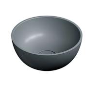 OMNIRES Shell M+ - Vasque, diamètre 35 cm, sans trop-plein, sans trou pour robinetterie, gris mat SHELL350UNAG