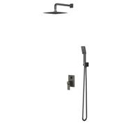 OMNIRES Slide - Set de douche avec mitigeur encastré, avec corps d’encastrement, 20x20 cm, 3 jets, chrome SYSSL12GR