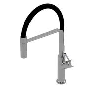OMNIRES Vita - Mitigeur d’évier avec bras flexible, chrome/noir mat VI6350BLCR