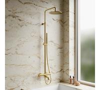 OMNIRES Y Colonne de douche avec mitigeur thermostatique et bec déverseur, Y1234GLB,