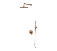 OMNIRES Y - Set de douche avec mitigeur encastré, avec corps d’encastrement, diamètre 25 cm, cuivre brossé SYSY35CPB