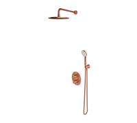 OMNIRES Y - Set de douche avec thermostat encastré, corps d’encastrement, diamètre 25 cm, 5 jets, cuivre brossé SYSYT05CPB