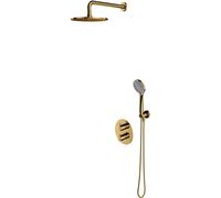 OMNIRES Y - Set de douche avec thermostat encastré, corps d’encastrement, diamètre 25 cm, 5 jets, doré SYSYT05GL