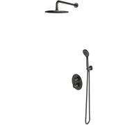 OMNIRES Y - Set de douche avec thermostat encastré, corps d’encastrement, diamètre 25 cm, 5 jets, graphite brossé SYSYT05GR