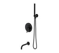 OMNIRES Y - Mitigeur de baignoire encastré, installation 3 trous, avec corps d'encastrement, avec accessoires, noir SYSYW01BL