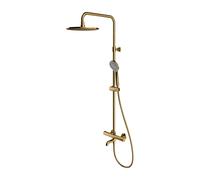 Omnires Y kit baignoire-douche mural avec thermostat avec douche pluie doré Y1234ALGL
