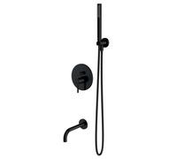 OMNIRES Y - Mitigeur de baignoire encastré, installation 3 trous, avec corps d'encastrement, avec accessoires, noir SYSYW01BL