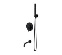 OMNIRES Y - Mitigeur de baignoire encastré, installation 3 trous, avec corps d'encastrement, avec accessoires, noir SYSYW01BL