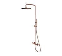 OMNIRES Y - Set de douche avec mitigeur, diamètre 25 cm, cuivre Y1244MCP