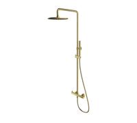 OMNIRES Y - Set de douche avec mitigeur, diamètre 25 cm, laiton brossé Y1244MBSB