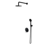 OMNIRES Y - Set de douche avec mitigeur encastré, avec corps d’encastrement, diamètre 20 cm, noir SYSY38BL