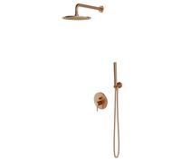 OMNIRES Y - Set de douche avec mitigeur encastré, avec corps d’encastrement, diamètre 25 cm, cuivre brossé SYSY35CPB