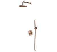 OMNIRES Y - Set de douche avec mitigeur encastré, avec corps d’encastrement, diamètre 25 cm, cuivre SYSY35CP