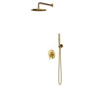 OMNIRES Y - Set de douche avec mitigeur encastré, avec corps d’encastrement, diamètre 25 cm, doré SYSY19GL
