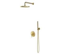 OMNIRES Y - Set de douche avec mitigeur encastré, avec corps d’encastrement, diamètre 25 cm, laiton brossé SYSY35BSB