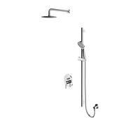 OMNIRES Y - Set de douche avec mitigeur encastré, corps d’encastrement, diamètre 20 cm, 5 jets, chrome SYSY17CR
