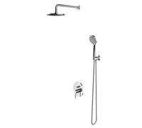 OMNIRES Y - Set de douche avec mitigeur encastré, corps d’encastrement, diamètre 20 cm, 5 jets, chrome SYSY21CR