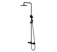 OMNIRES Y - Set de douche avec thermostat, diamètre 23 cm, 3 jets, noir mat Y1244NBL