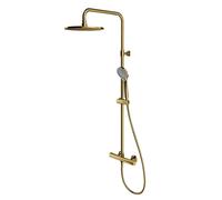 OMNIRES Y - Set de douche avec thermostat, diamètre 25 cm, 5 jets, doré Y1244LUXLGL