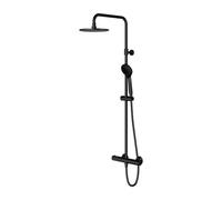 OMNIRES Y - Set de douche avec thermostat, diamètre 25 cm, 5 jets, noir Y1244LUXLBL