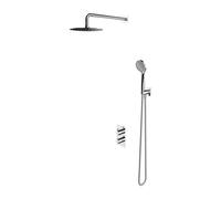 OMNIRES Y - Set de douche avec thermostat encastré, corps d’encastrement, diamètre 25 cm, 5 jets, chrome SYSYT01XCR
