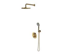 OMNIRES Y - Set de douche avec thermostat encastré, corps d’encastrement, diamètre 25 cm, 5 jets, doré SYSYT05GL