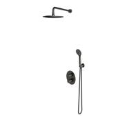 OMNIRES Y - Set de douche avec thermostat encastré, corps d’encastrement, diamètre 25 cm, 5 jets, graphite brossé SYSYT05GR