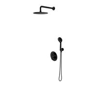 OMNIRES Y - Set de douche avec thermostat encastré, corps d’encastrement, diamètre 25 cm, 5 jets, noir SYSYT05BL