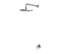 OMNIRES Y - Set mitigeur de douche encastré et douche de tête, avec corps d'encastrement, diamètre 25 cm, nickel brossé SYSY36NI