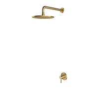 OMNIRES Y - Set mitigeur de douche encastré et douche de tête, avec corps d'encastrement, diamètre 25 cm, doré brossé SYSY36GLB