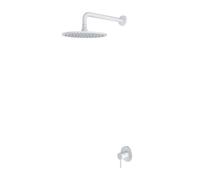 OMNIRES Y - Set mitigeur de douche encastré et douche de tête, avec corps d'encastrement, diamètre 25 cm, blanc mat SYSY36WM
