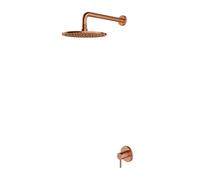 OMNIRES Y - Set mitigeur de douche encastré et douche de tête, avec corps, diamètre 25 cm, cuivre brossé SYSY36CPB